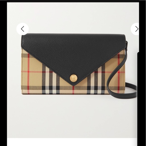 BURBERRY
Textured-leather and checked canvas shoulder bag - Picture 2 of 15
